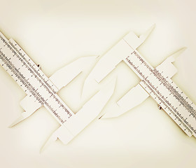 Image showing Calipers on a white background. 3D illustration. Vintage style.