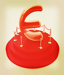 Image showing Euro sign on podium. 3D icon on white background . 3D illustrati