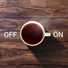 Image showing Cup of coffee concept  on and off