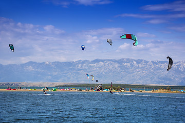 Image showing Kiteboarding Kitesurfing Extreme Sport