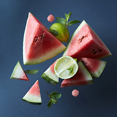 Image showing fresh fruits isolated on black