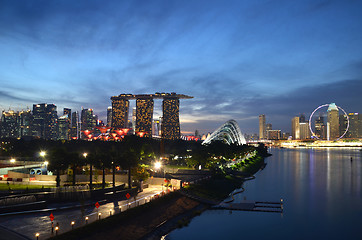 Image showing Singapore cityscape during sunset