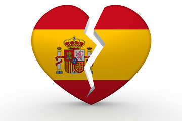 Image showing Broken white heart shape with Spain flag