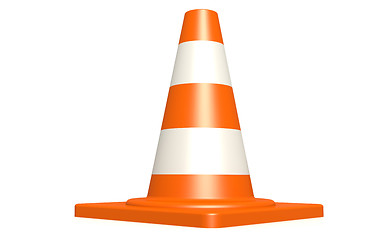 Image showing Traffic cone in white and isolated background