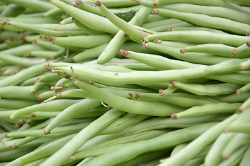 Image showing Fresh small, slender wax green beans