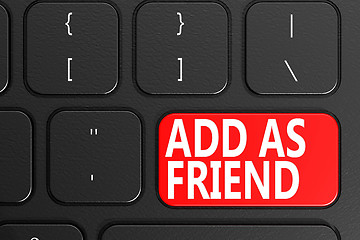 Image showing Add as friend on black keyboard
