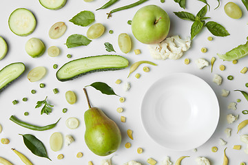 Image showing fresh organic green vegetables and fruits for salad