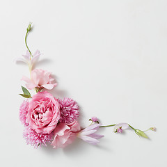 Image showing flowers frame in white background