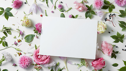 Image showing Beautiful spring floral frame