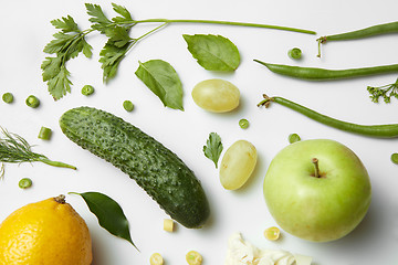 Image showing different fruits and vegetables isoleted on white