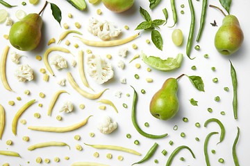 Image showing Ingredients for the organic green smoothie with fruits and vegetables