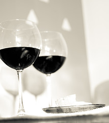 Image showing glass of red wine