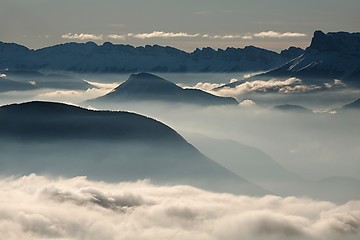 Image showing Mountains cloudy landscape