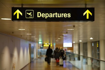 Image showing Departures airport sign