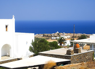 Image showing Greek Island Sifnos view  Aegean Mediterranean Sea with typical 