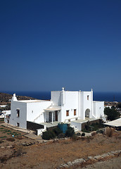 Image showing Greek Island Sifnos view Aegean Mediterranean Sea with typical C