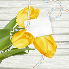 Image showing Paper card with tulips. EPS 10