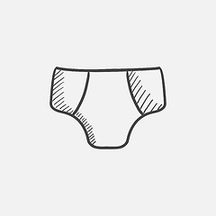 Image showing Male underpants sketch icon.