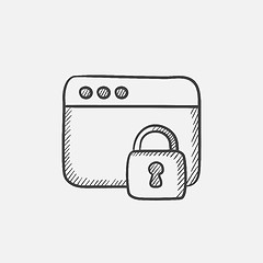 Image showing Security browser sketch icon.