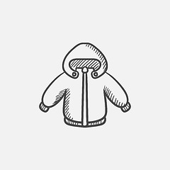 Image showing Winter jacket sketch icon.