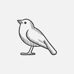 Image showing Bird sketch icon.