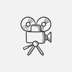 Image showing Video camera sketch icon.