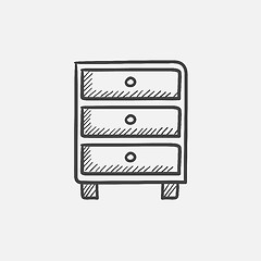 Image showing Chest of drawers sketch icon.