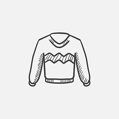 Image showing Sweater sketch icon.