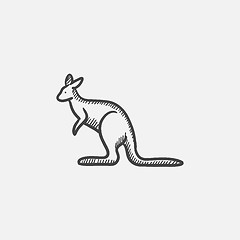 Image showing Kangaroo sketch icon.