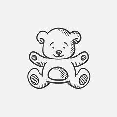 Image showing Teddy bear sketch icon.