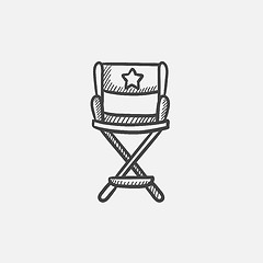 Image showing Director chair sketch icon.