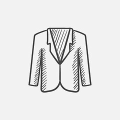 Image showing Male jacket sketch icon.