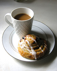 Image showing Coffee and Bun