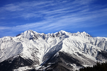 Image showing Winter mountains at sun winter day