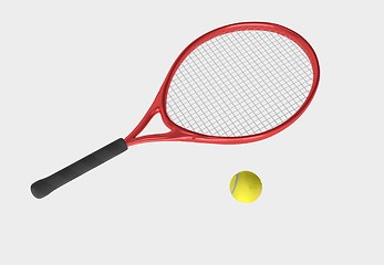 Image showing red tennis racket