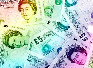 Image showing Pound currency background - Rainbow