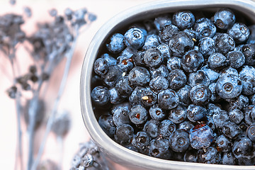 Image showing Blueberries In A Cup