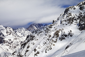 Image showing Snow rocks in clouds