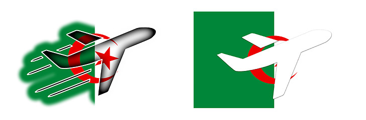 Image showing Nation flag - Airplane isolated - Algeria