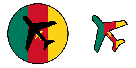 Image showing Nation flag - Airplane isolated - Cameroon
