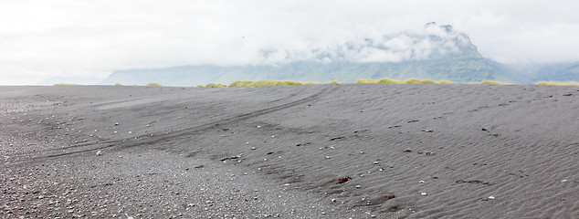 Image showing Black beach in South Iceland