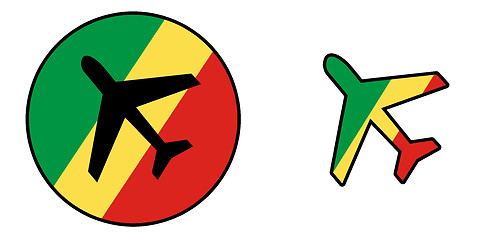 Image showing Nation flag - Airplane isolated - Congo