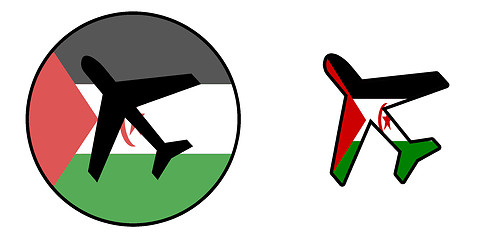 Image showing Nation flag - Airplane isolated - Western Sahara