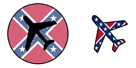 Image showing Nation flag - Airplane isolated - Confederate flag