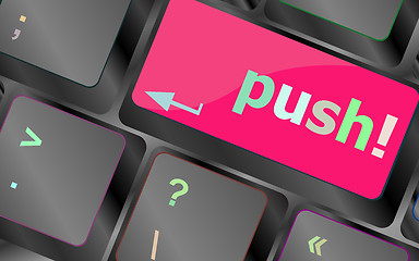Image showing push key on computer keyboard, business concept vector keyboard key. keyboard button. Vector illustration