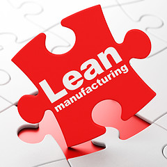 Image showing Industry concept: Lean Manufacturing on puzzle background