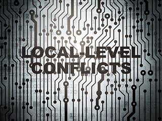 Image showing Political concept: circuit board with Local-level Conflicts