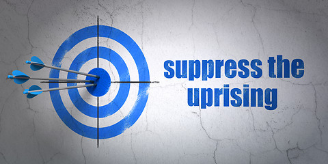 Image showing Politics concept: target and Suppress The Uprising on wall background