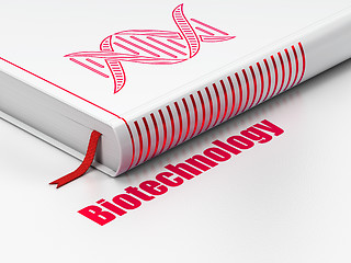 Image showing Science concept: book DNA, Biotechnology on white background