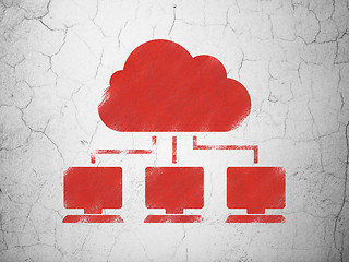 Image showing Cloud computing concept: Cloud Network on wall background